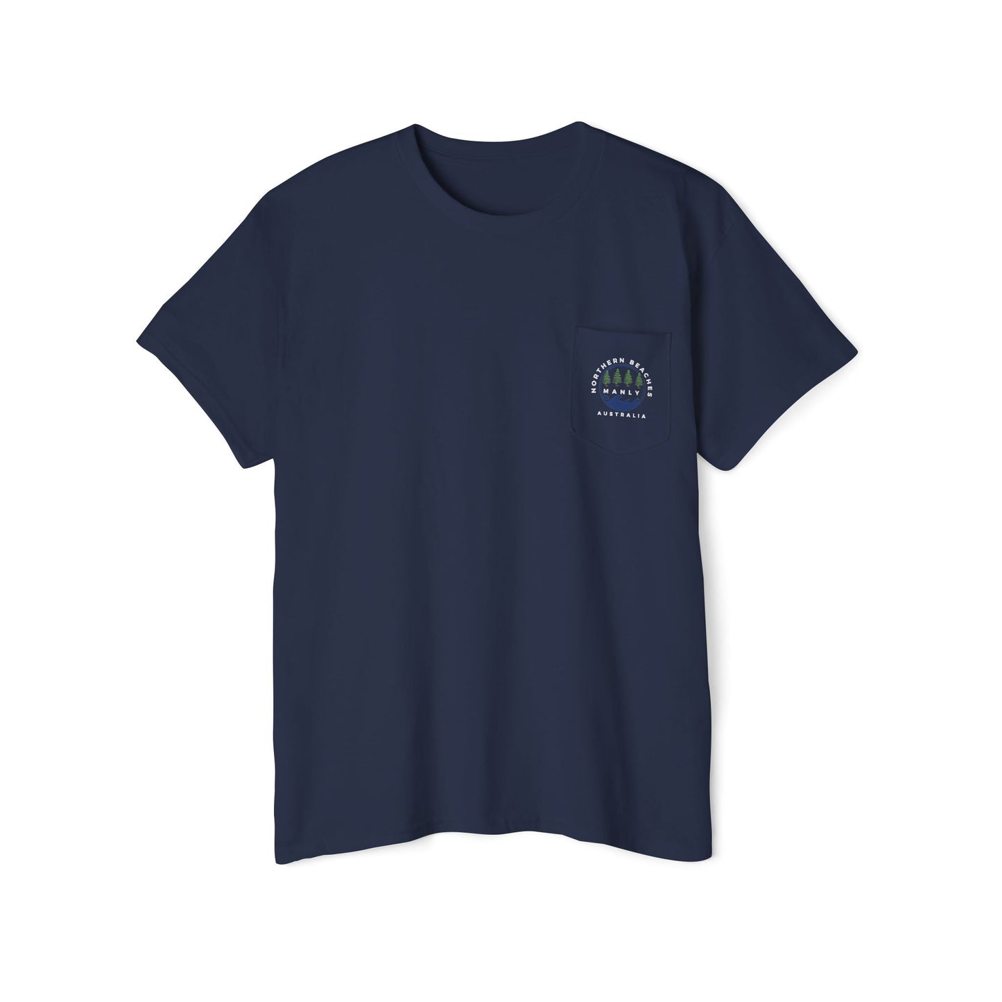"The Westwood" Northern Beaches Manly Australia 2 different front/back Logos Heavy Cotton Pocket Tee Printify