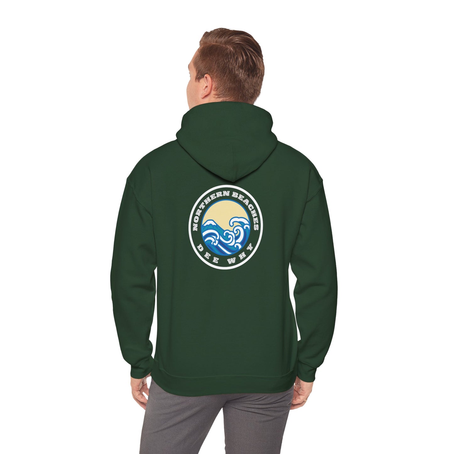 Lost Manly custom Northern Beaches Dee Why front and back logo edition Hoodie - Lost Manly Shop