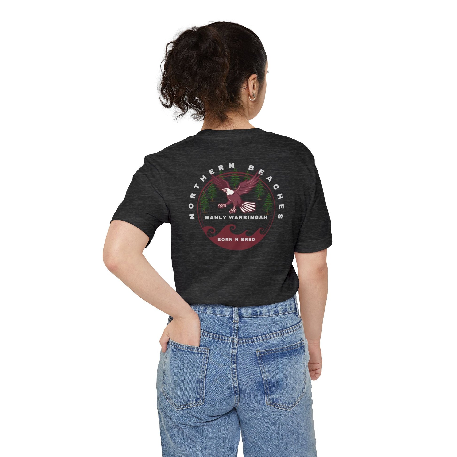 Manly Warringah Born n Bred Unisex Pocket T-shirt Printify