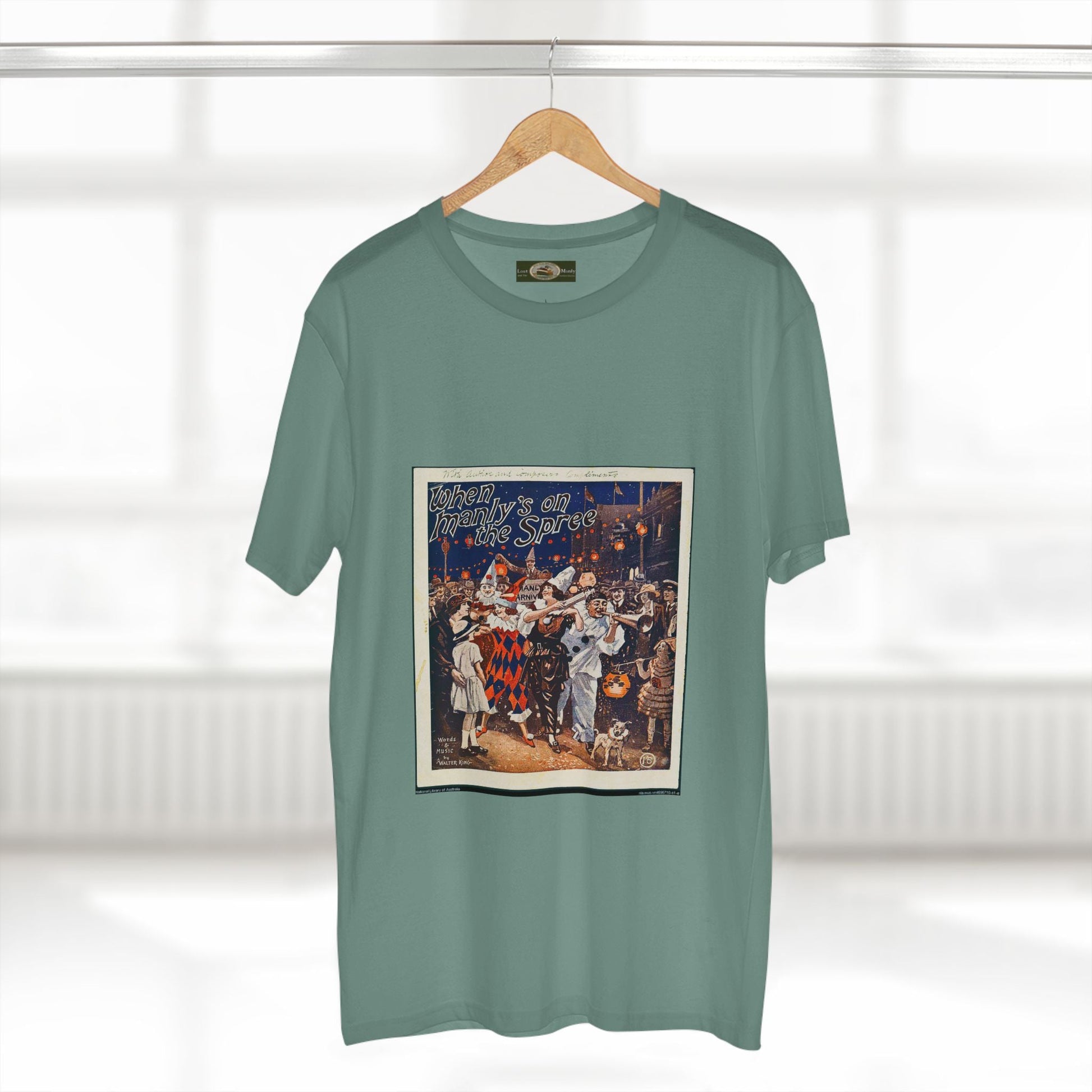 Vintage Manly Mardi Gras Staple Tee Printify