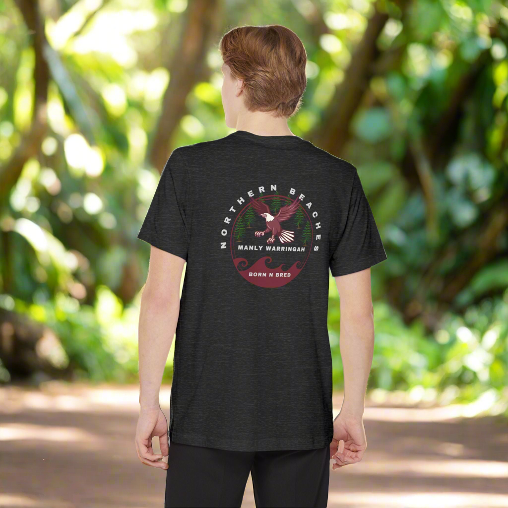 Manly Warringah Born n Bred Unisex Pocket T-shirt Printify
