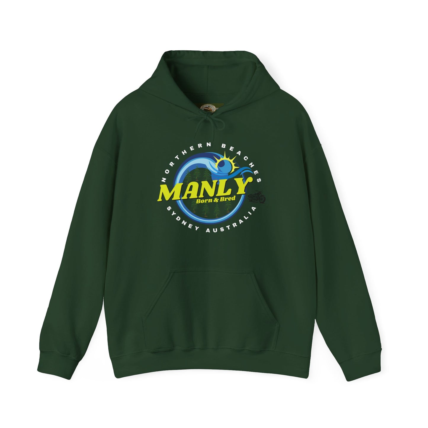 Lost Manly custom logo Manly Beach Surf Hoodie – Sydney Australia Vintage Surf Crest Hoodie - Lost Manly Shop