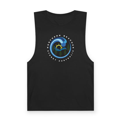 Lost Manly custom logo edition Barnard Surf Wave Tank Top — Coastal Graphic Tank with "Northern Beaches" Design - Lost Manly Shop