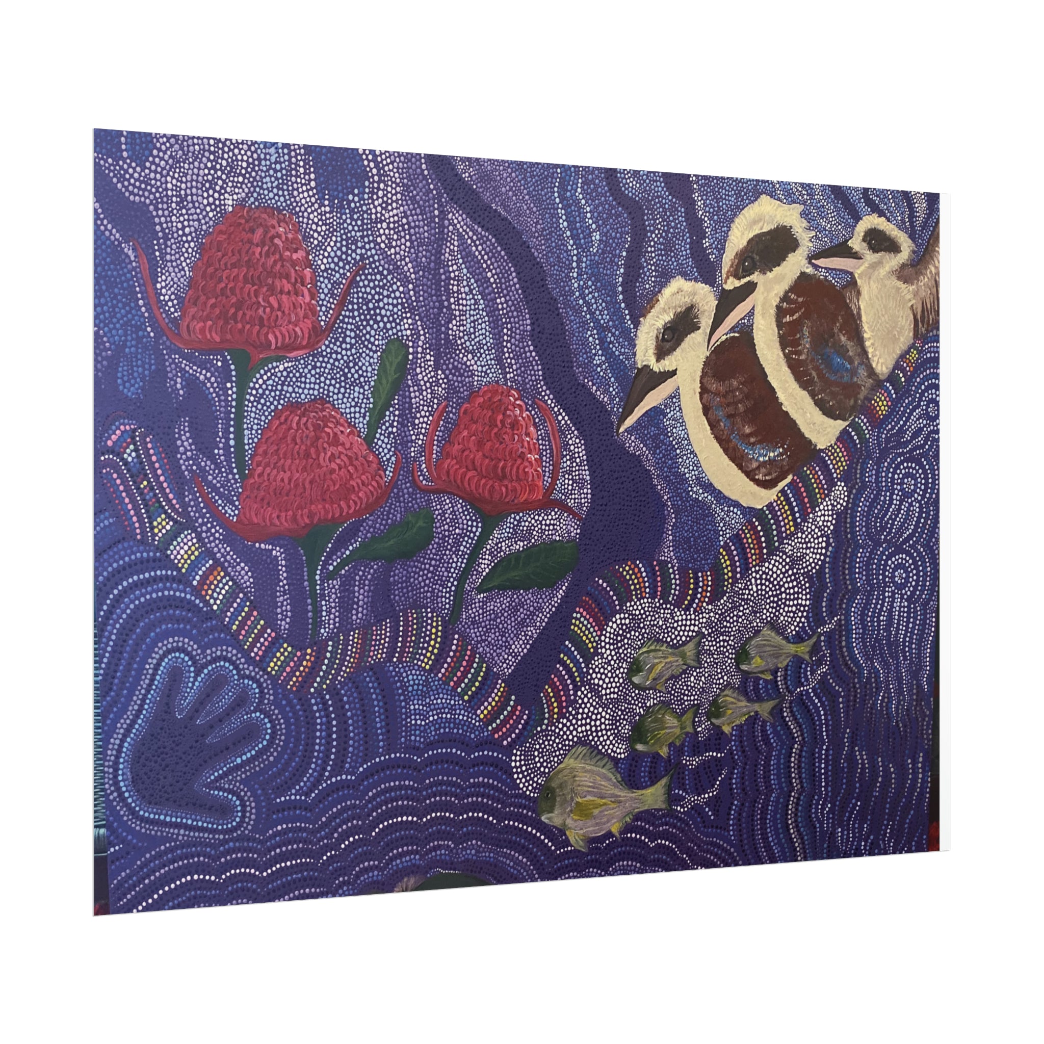Australian Natives original art by Kim's Dot Paintings Rolled Posters - Lost Manly Shop