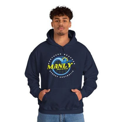 Lost Manly custom logo Manly Beach Surf Hoodie – Sydney Australia Vintage Surf Crest Hoodie - Lost Manly Shop