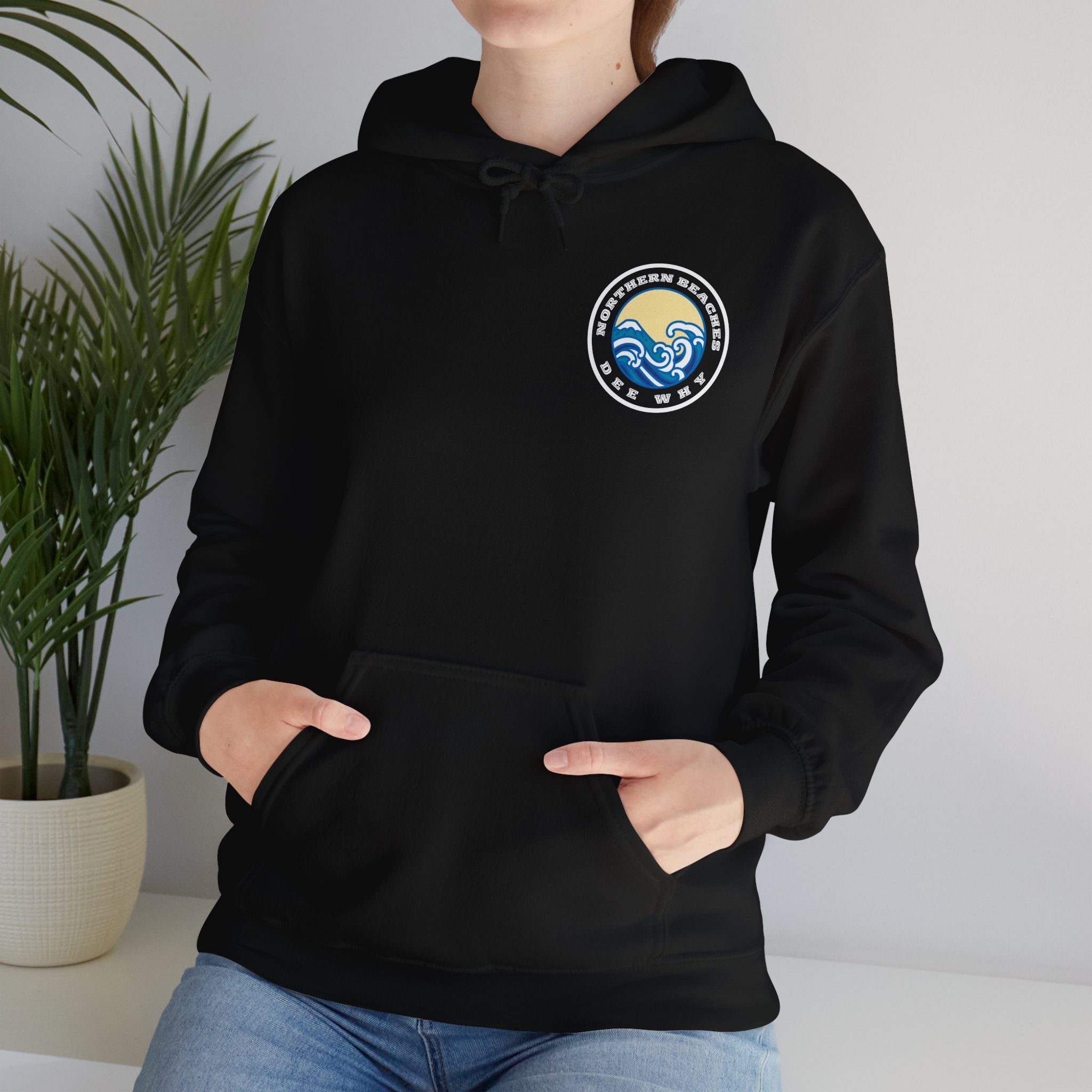 Hoodie custom logo front back Northern Beaches Dee Why 