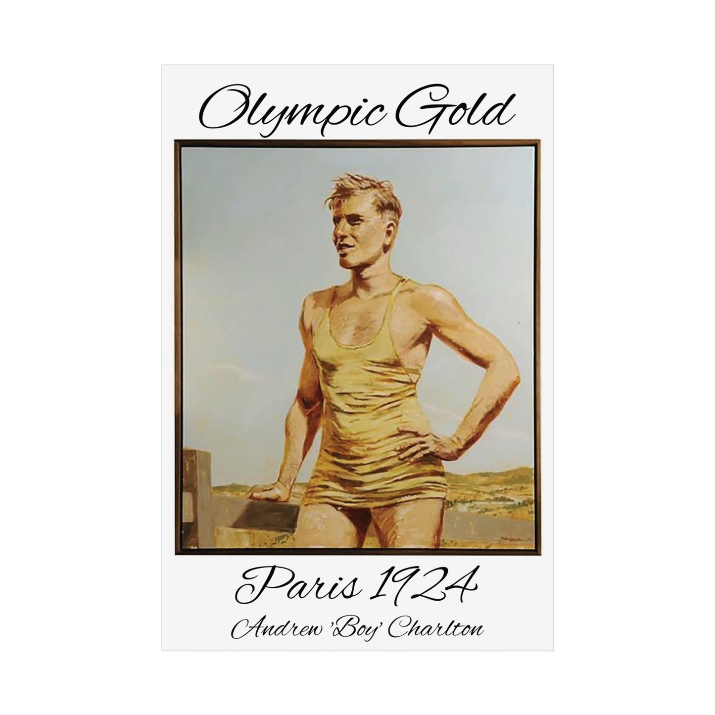 Lost Manly Customised Posters - Olympic Gold Paris 1924 Olympics Andrew "Boy" Charlton, brings home Olympic Gold to Manly 