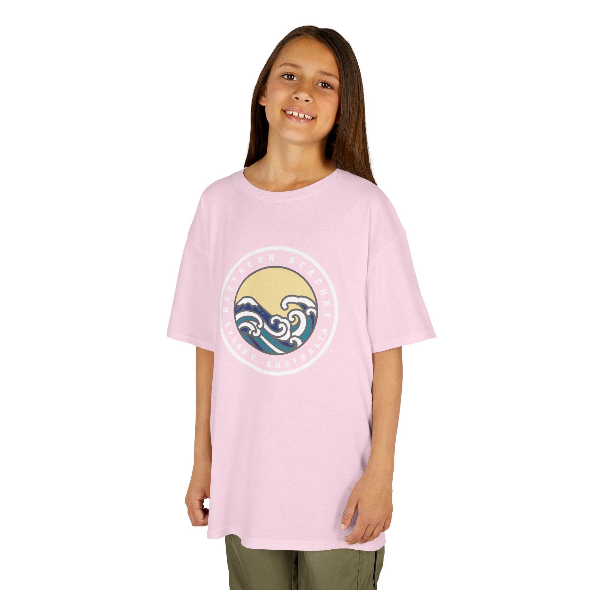 Ocean Wave Kids Cotton Tee – Northern Beaches logo 