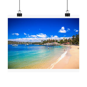 Manly Wharf Harbour Beach Contemporary Poster Vibrant Matte Horizontal Poster, Wall Art, Home Decor - original imperfections 