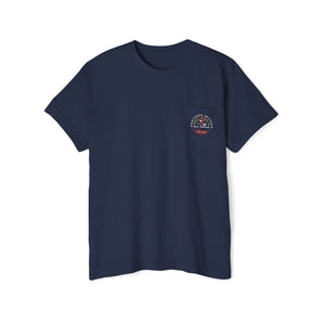 "The Westwood" Northern Beaches custom design different logo front and back Heavy Cotton Pocket Tee Printify