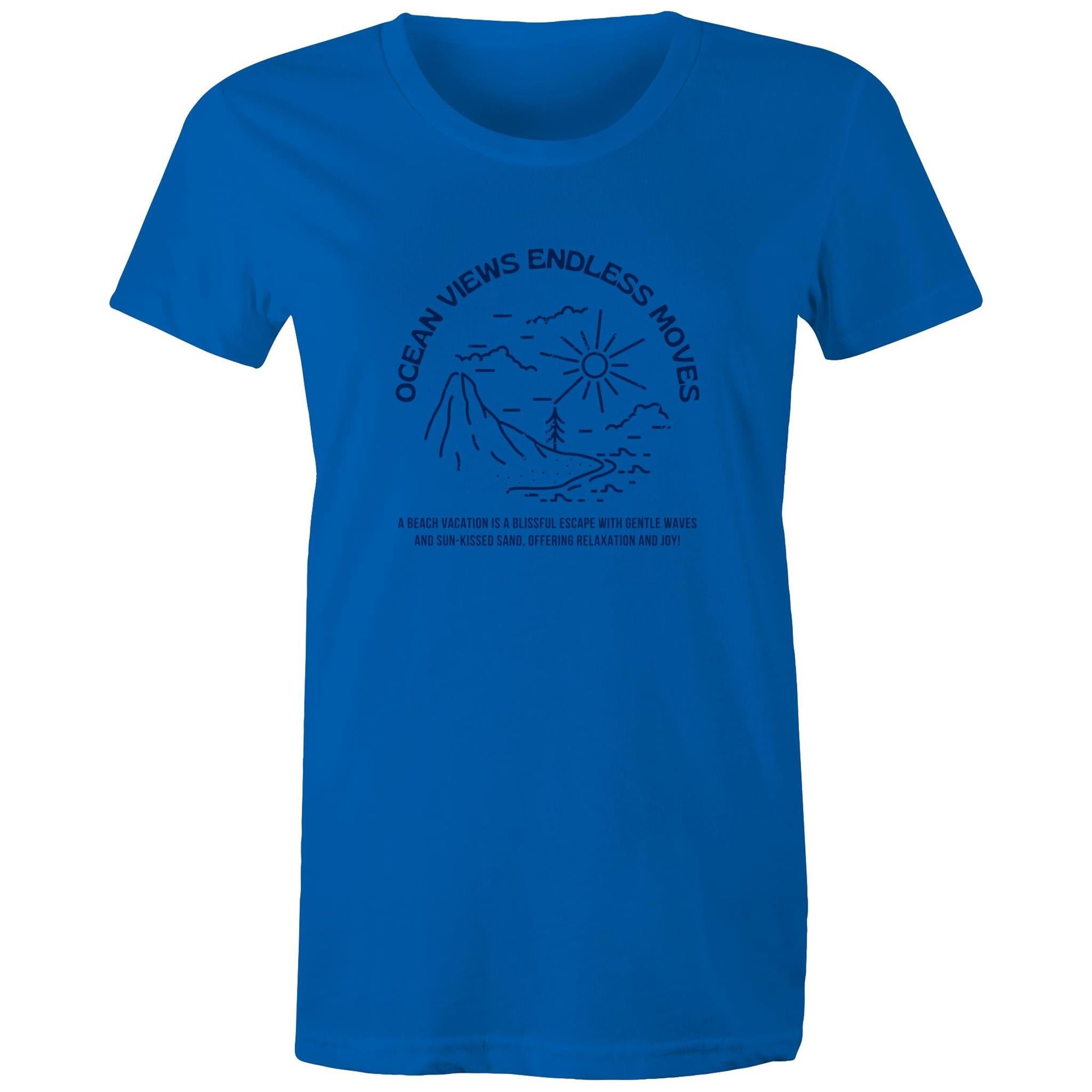 Women's Maple Tee Ocean Views Print 