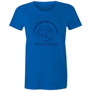 Women's Maple Tee Ocean Views Print 
