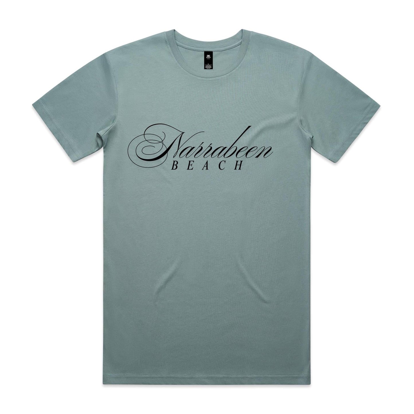 AS Colour Staple Tee Narrabeen Beach custom logo black font 