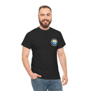 Heavy Cotton T-Shirt with free Canva custom designed logo front and back 