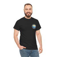 Heavy Cotton T-Shirt with free Canva custom designed logo front and back 