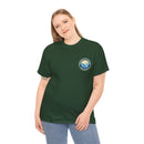 Heavy Cotton T-Shirt with free Canva custom designed logo front and back 