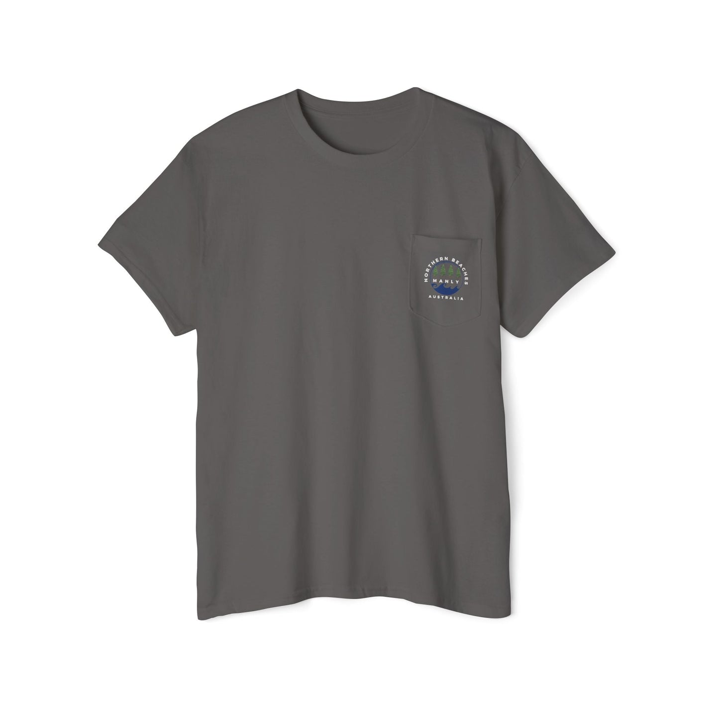"The Westwood" Northern Beaches Manly Australia 2 different front/back Logos Heavy Cotton Pocket Tee Printify