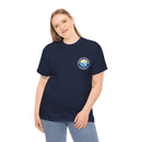 Heavy Cotton T-Shirt with free Canva custom designed logo front and back 