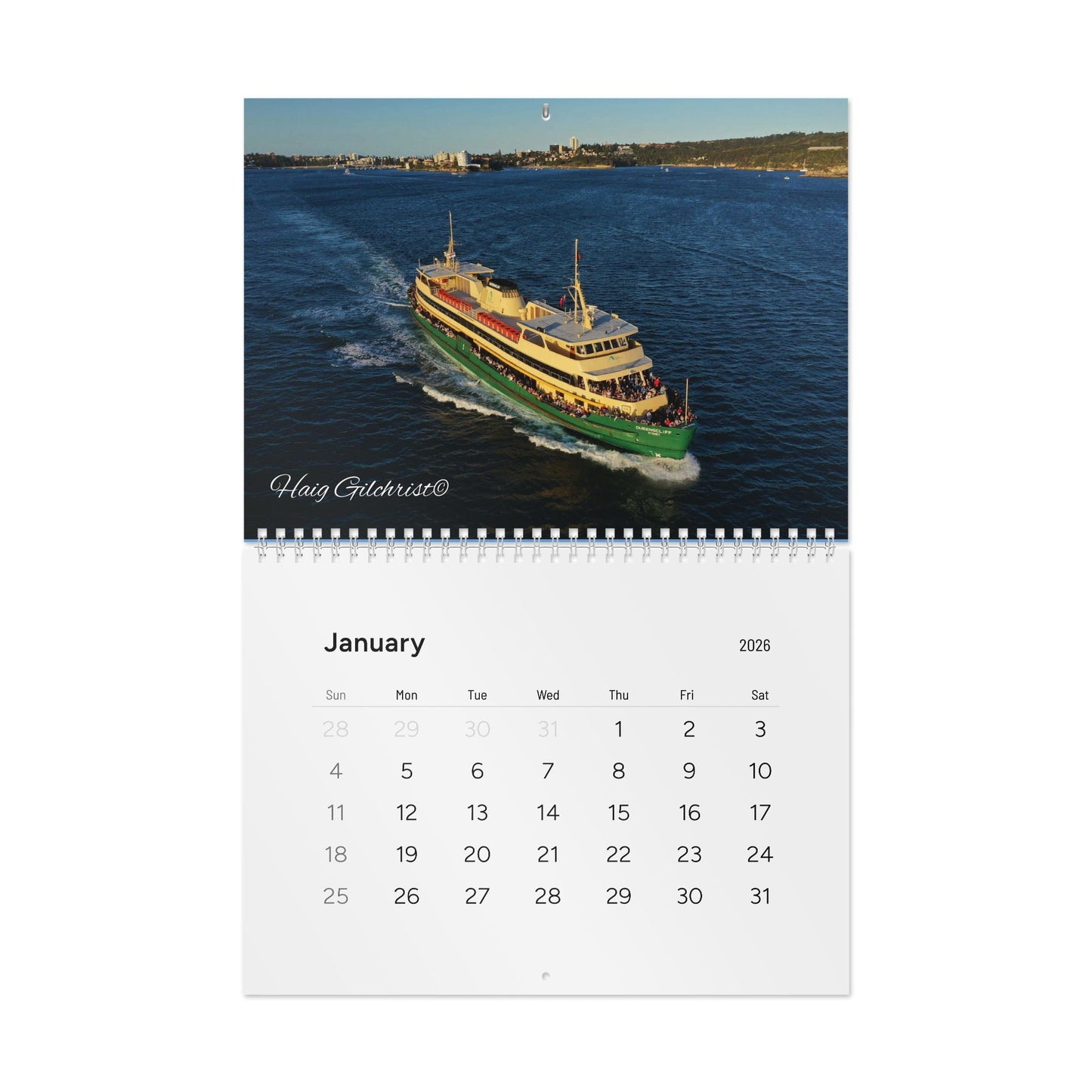 Sydney Harbour Manly Ferries 2026 Wall Calendar - Lost Manly Shop