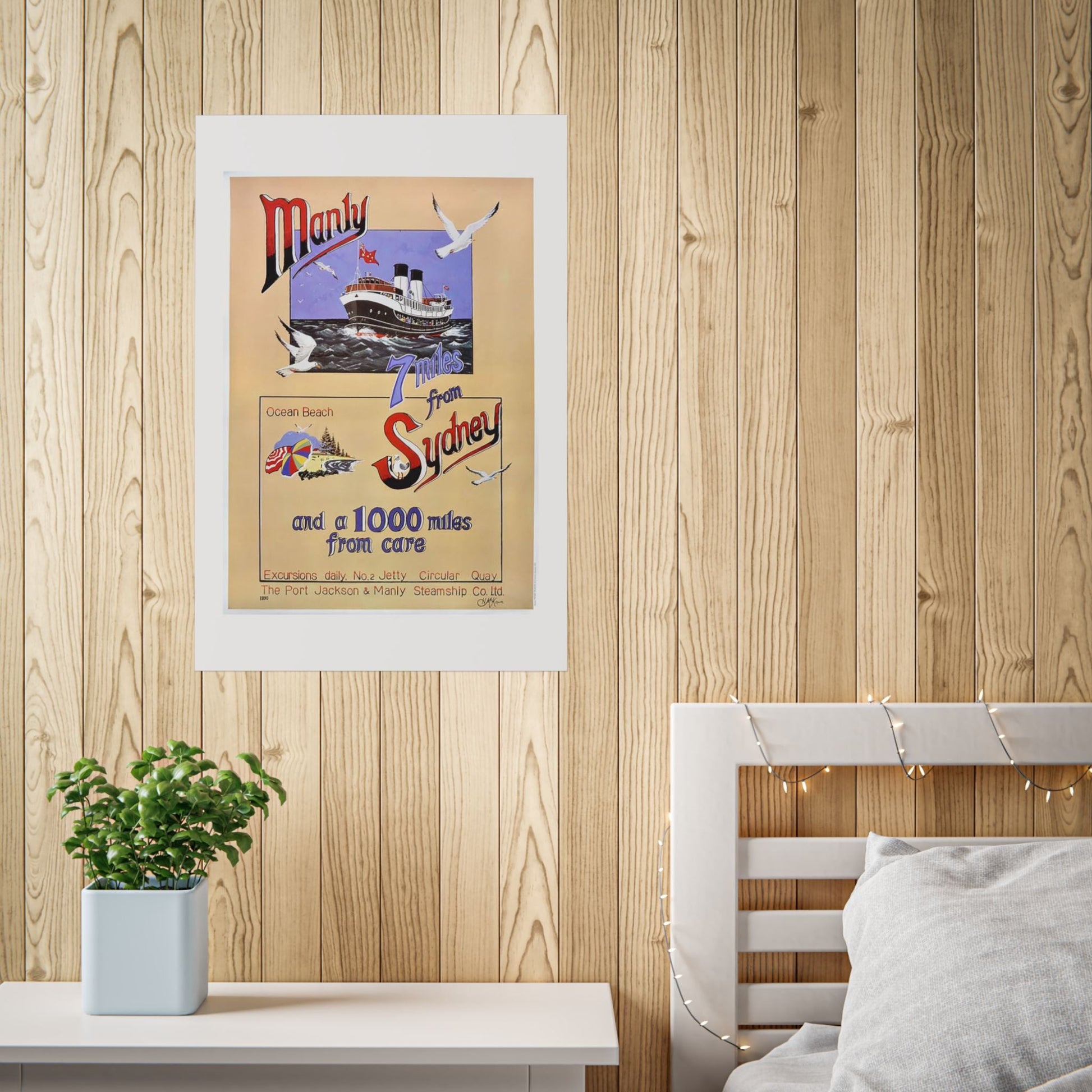 Vintage Travel Poster — “Seven Miles from Sydney” (Unframed) 