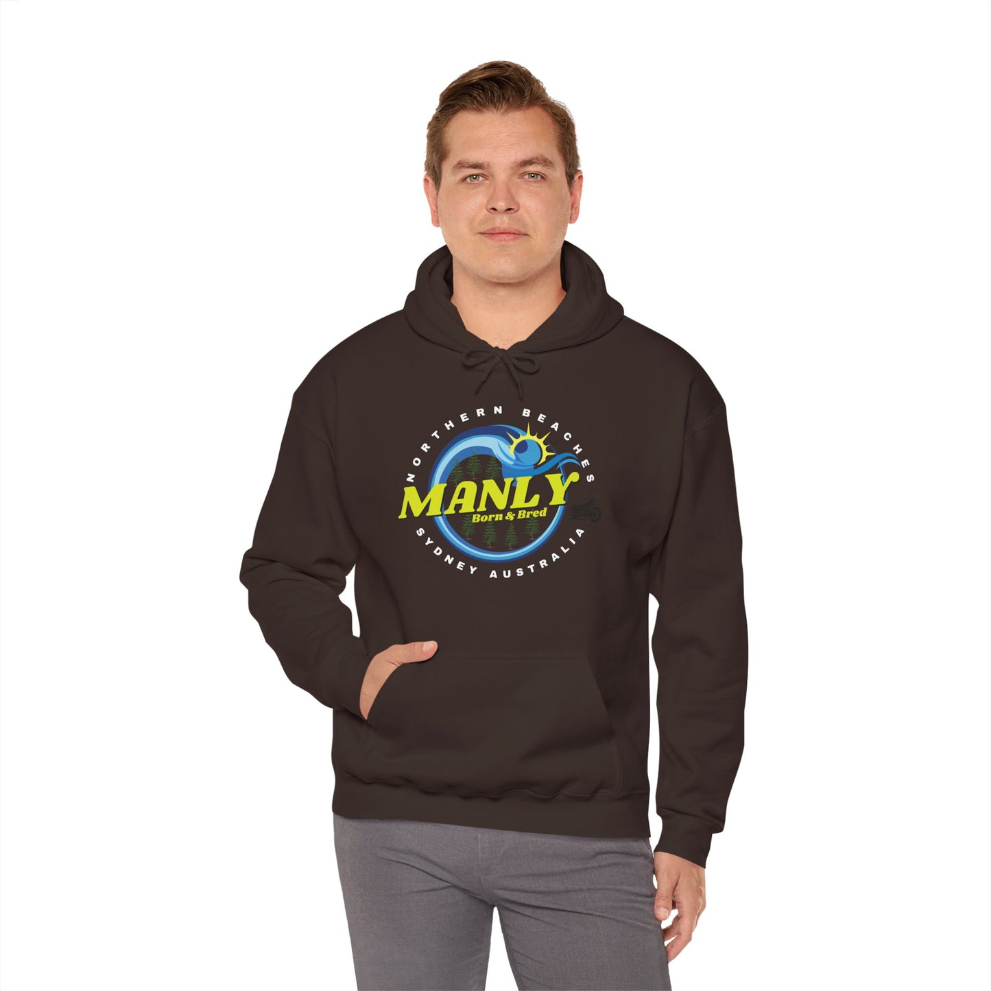Lost Manly custom logo Manly Beach Surf Hoodie – Sydney Australia Vintage Surf Crest Hoodie - Lost Manly Shop
