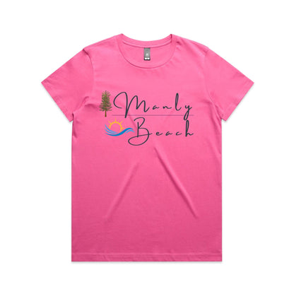 Lost Manly Custom Manly Beach Logo Limited Edition AS Colour Women's Maple Tee - Lost Manly Shop