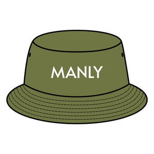 MANLY Bucket Hat with Custom Northern Beaches Logo Design Printify