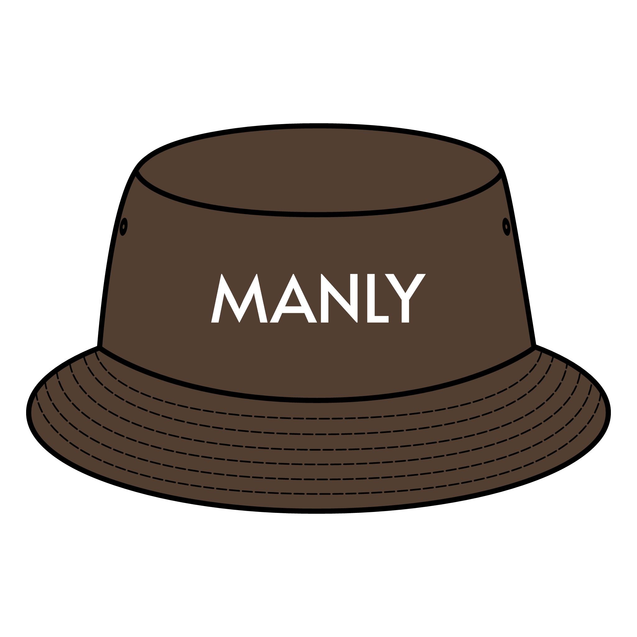 MANLY Bucket Hat with Custom Northern Beaches Logo Design Printify