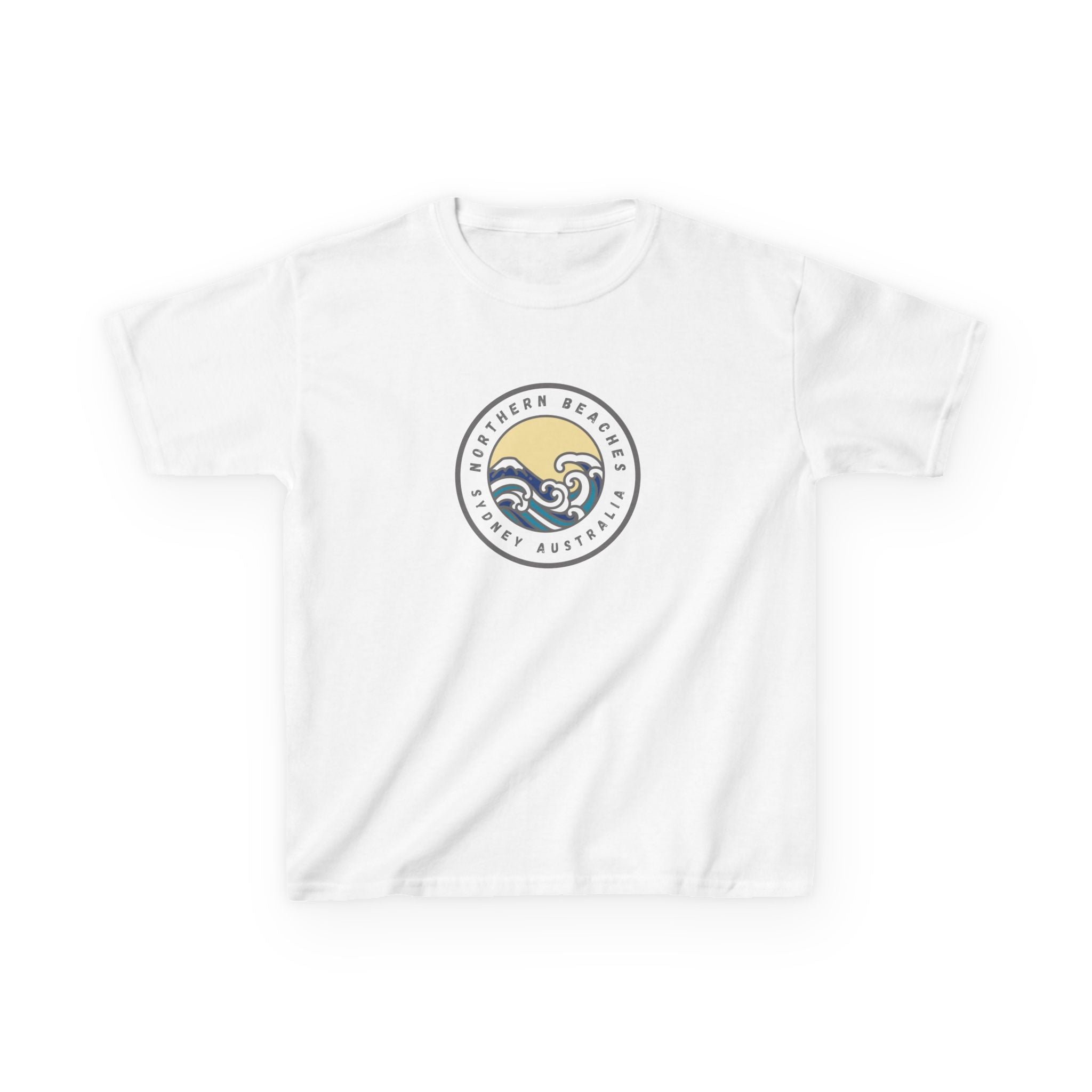 Ocean Wave Kids Cotton Tee – Northern Beaches logo 