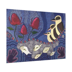 Australian Natives by Artist Kim's Dot Paintings Rolled Poster - Lost Manly Shop