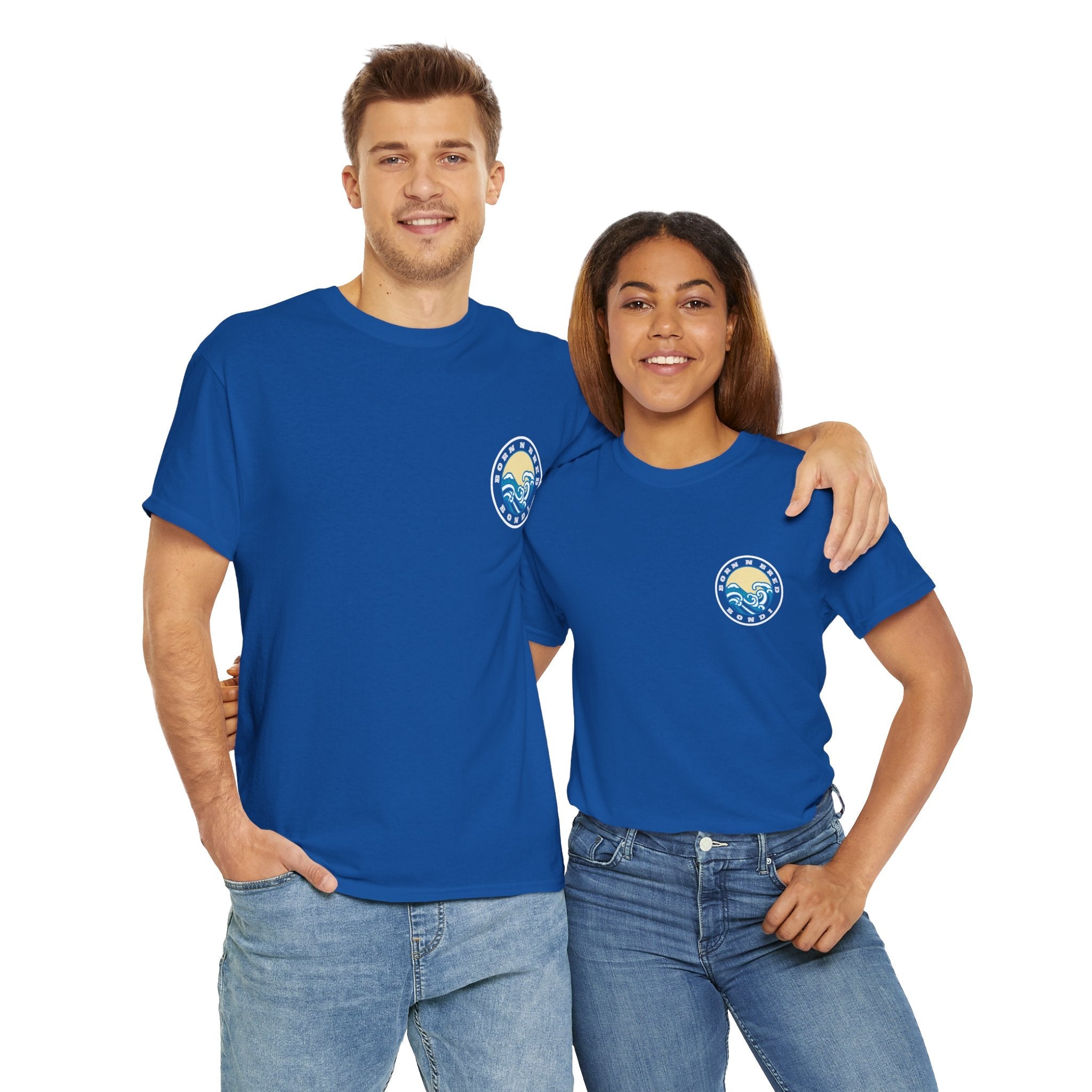 Heavy Cotton T-Shirt with free Canva custom designed logo front and back 