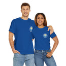 Heavy Cotton T-Shirt with free Canva custom designed logo front and back 
