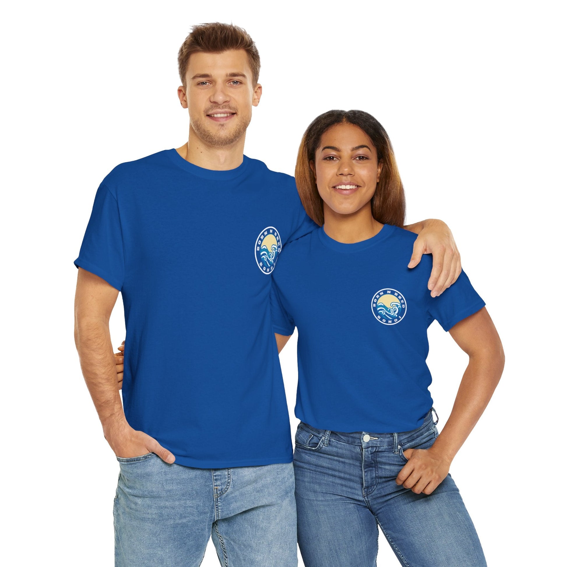 Heavy Cotton T-Shirt with free Canva custom designed logo front and back 
