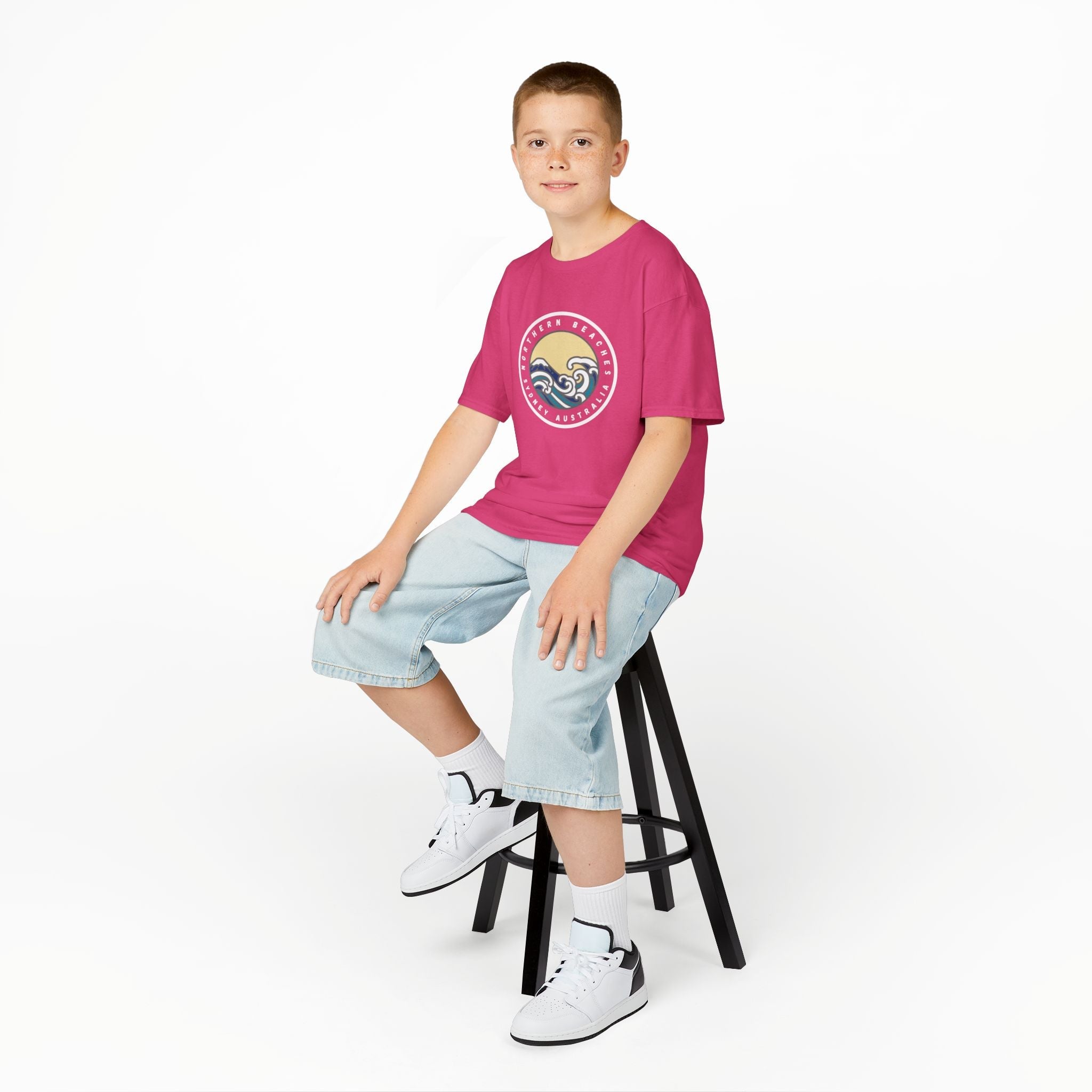 Ocean Wave Kids Cotton Tee – Northern Beaches logo 