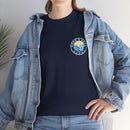 Heavy Cotton T-Shirt with free Canva custom designed logo front and back 