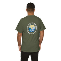 Heavy Cotton T-Shirt with free Canva custom designed logo front and back 