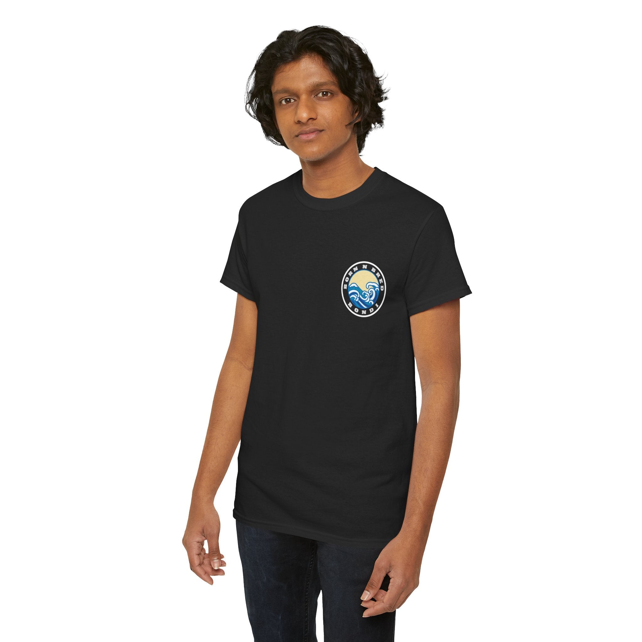 Heavy Cotton T-Shirt with free Canva custom designed logo front and back 