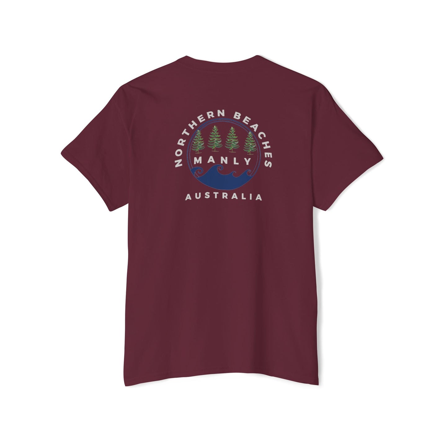 "The Westwood" Northern Beaches Manly Australia 2 different front/back Logos Heavy Cotton Pocket Tee Printify