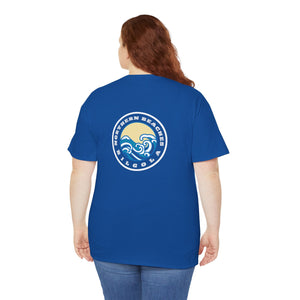 Heavy Cotton T-Shirt with free Canva custom designed logo front and back 