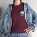 Heavy Cotton T-Shirt with free Canva custom designed logo front and back 