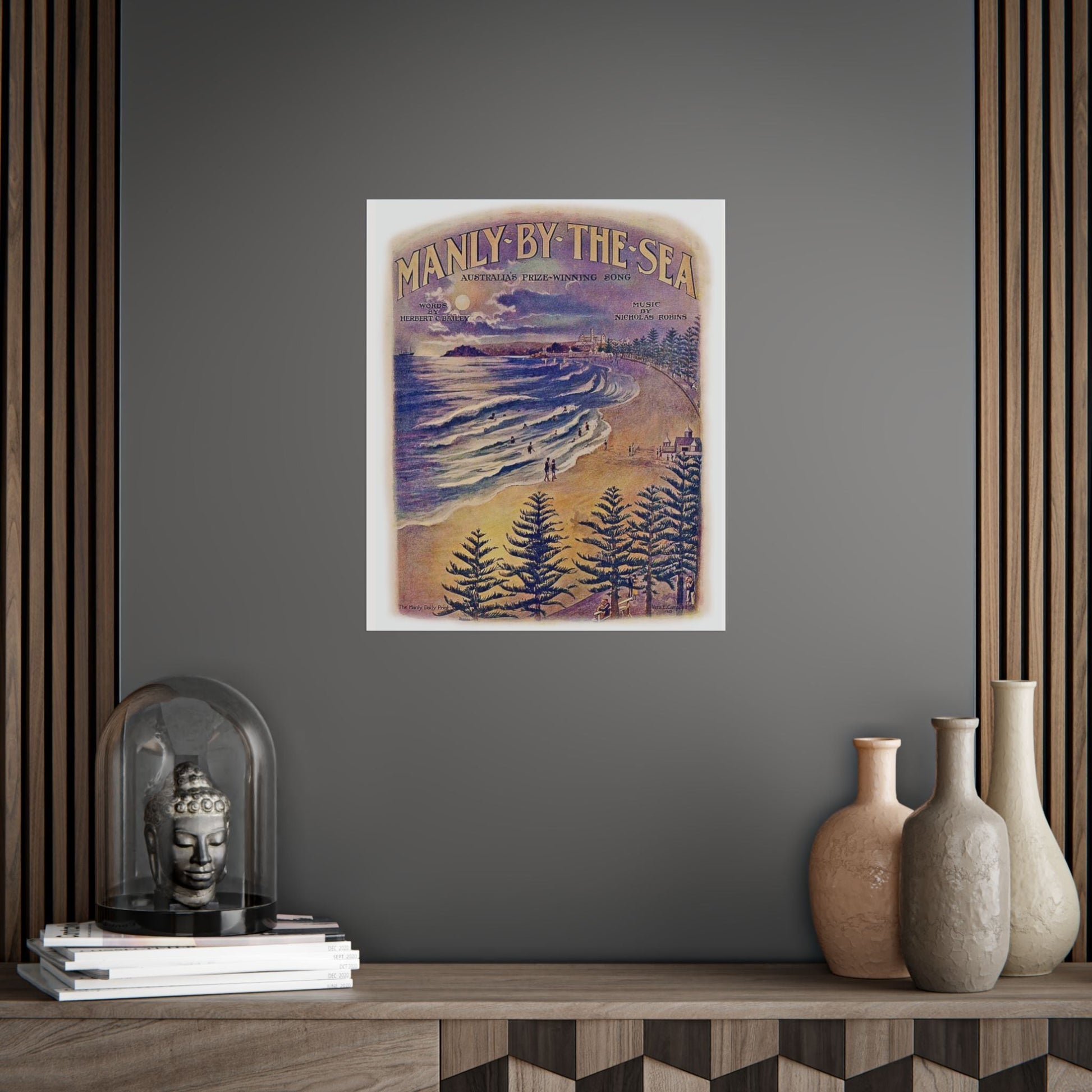 Vintage Poster 'Manly by the Sea' 1924  - 100 years old! - Lost Manly Shop