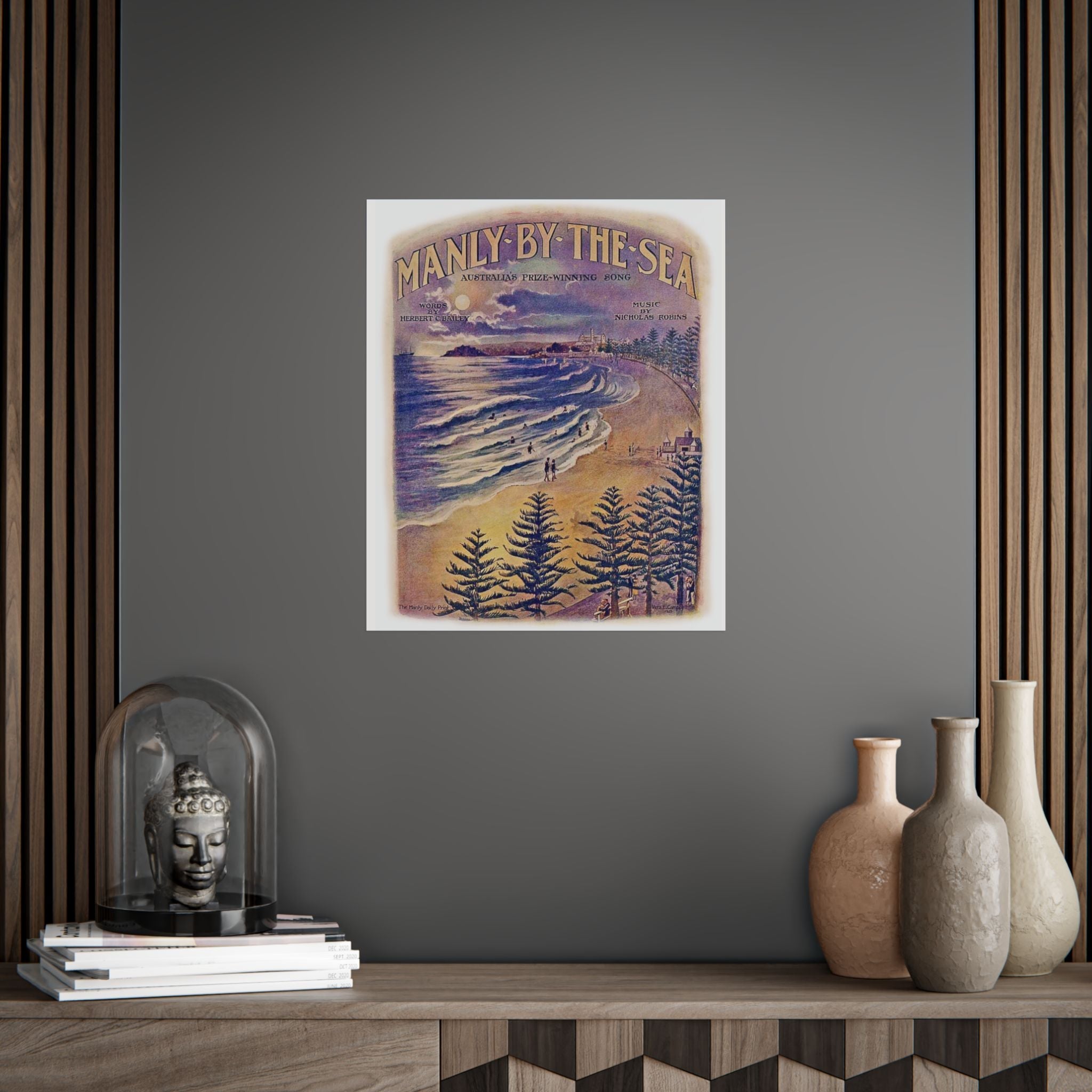 Vintage Poster 'Manly by the Sea' 1924  - 100 years old! Printify