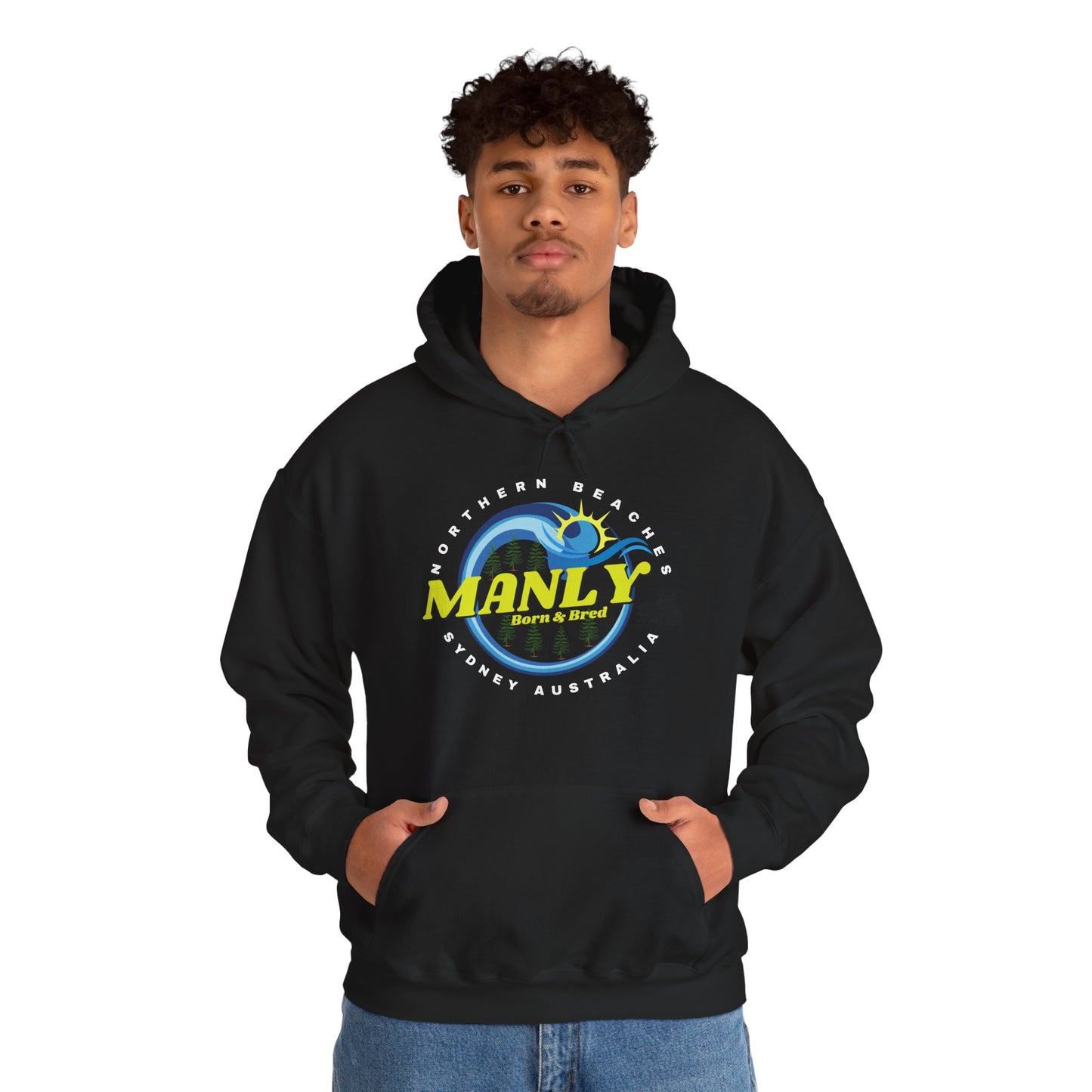 Lost Manly custom logo Manly Beach Surf Hoodie – Sydney Australia Vintage Surf Crest Hoodie - Lost Manly Shop