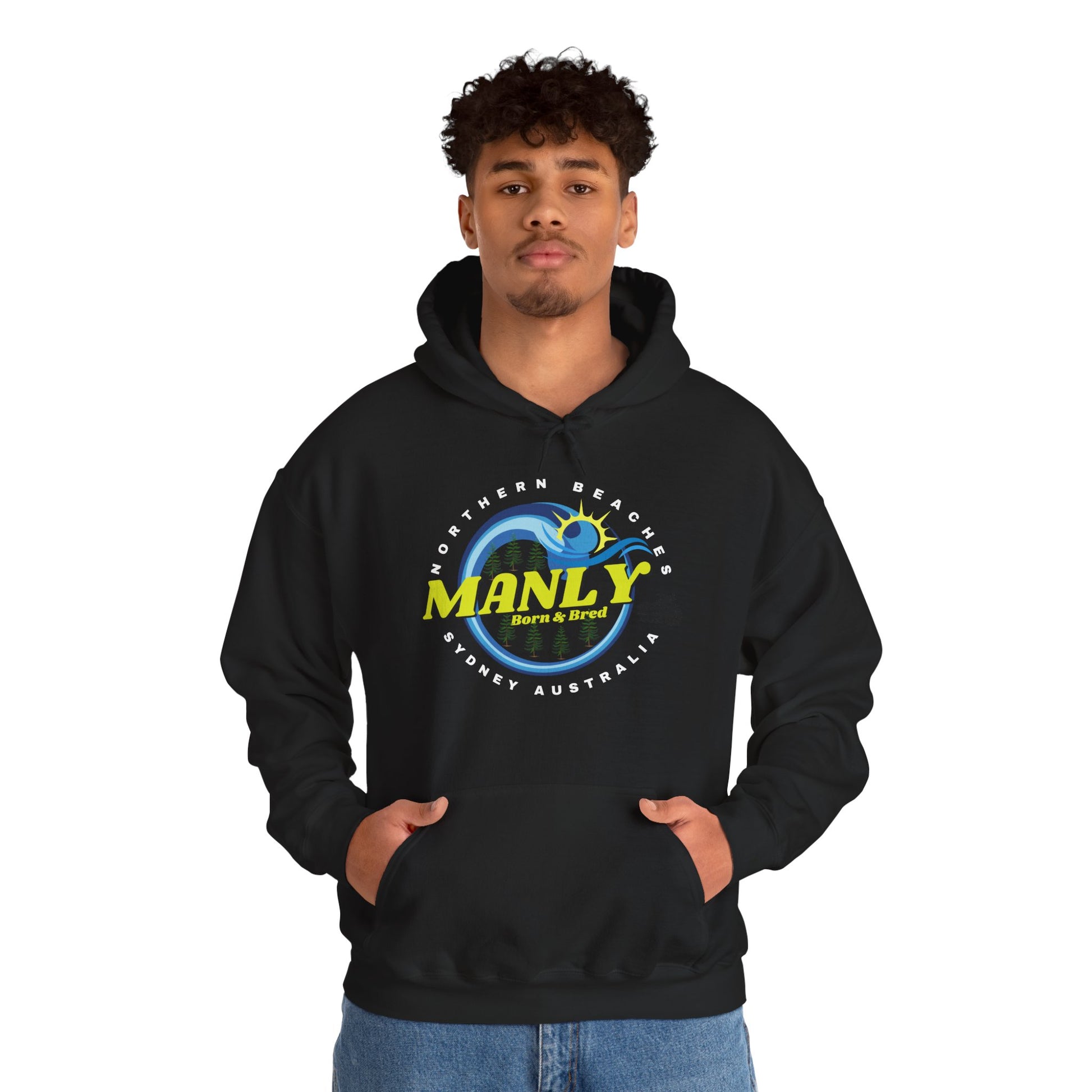 Lost Manly custom logo Manly Beach Surf Hoodie – Sydney Australia Vintage Surf Crest Hoodie - Lost Manly Shop