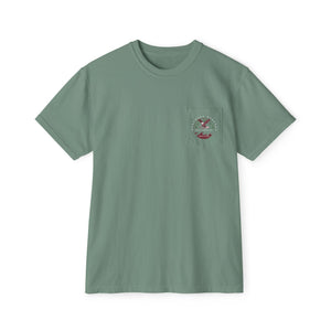 "The Westwood" Northern Beaches custom design front and back logo on Garment-Dyed Pocket T-Shirt for Nature Lovers Printify