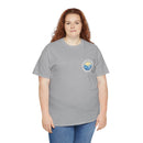 Heavy Cotton T-Shirt with free Canva custom designed logo front and back 