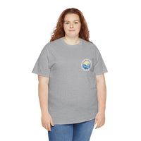 Heavy Cotton T-Shirt with free Canva custom designed logo front and back 