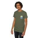 Heavy Cotton T-Shirt with free Canva custom designed logo front and back 