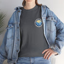 Heavy Cotton T-Shirt with free Canva custom designed logo front and back 