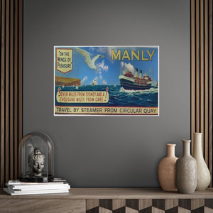 Manly Ferry Vintage Travel Poster Prints 1940s Printify